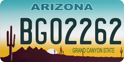 AZ license plate BGO2262