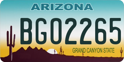 AZ license plate BGO2265