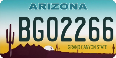 AZ license plate BGO2266