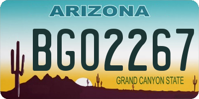 AZ license plate BGO2267