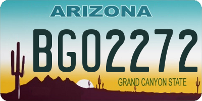 AZ license plate BGO2272