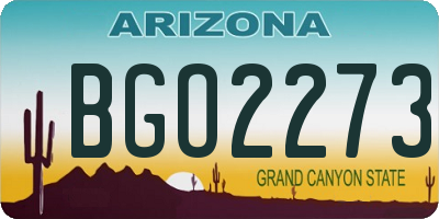 AZ license plate BGO2273