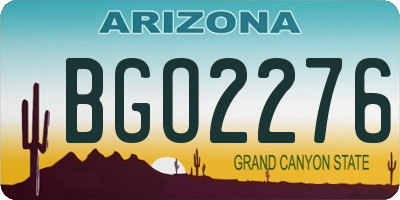 AZ license plate BGO2276