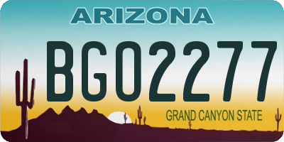 AZ license plate BGO2277