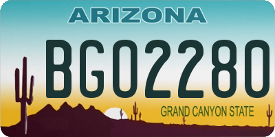 AZ license plate BGO2280