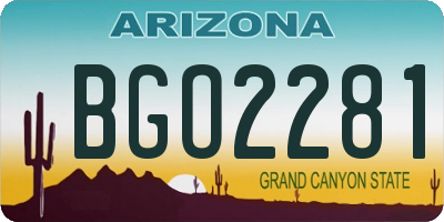 AZ license plate BGO2281