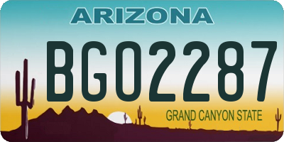 AZ license plate BGO2287