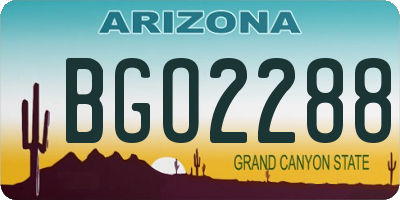 AZ license plate BGO2288