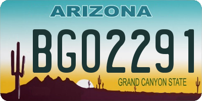 AZ license plate BGO2291
