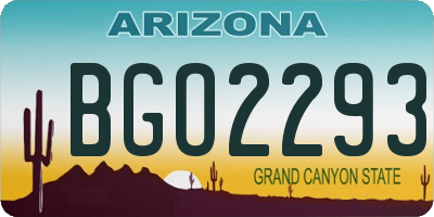 AZ license plate BGO2293