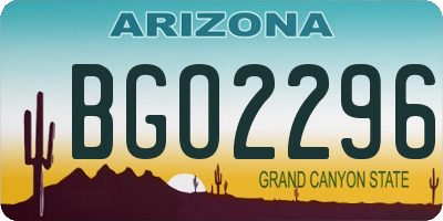 AZ license plate BGO2296