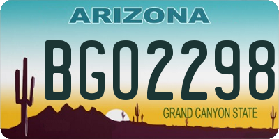 AZ license plate BGO2298