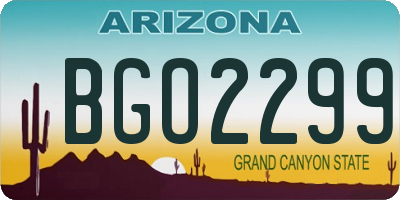 AZ license plate BGO2299