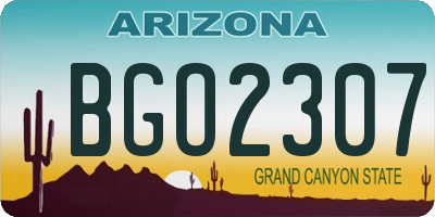 AZ license plate BGO2307