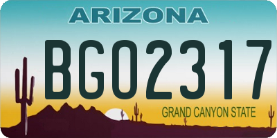 AZ license plate BGO2317