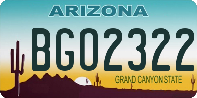 AZ license plate BGO2322