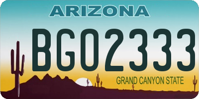 AZ license plate BGO2333
