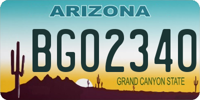 AZ license plate BGO2340