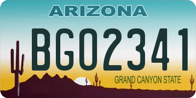 AZ license plate BGO2341