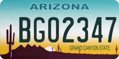 AZ license plate BGO2347