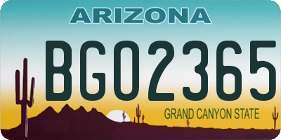 AZ license plate BGO2365
