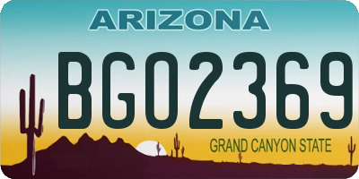 AZ license plate BGO2369