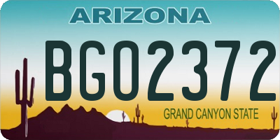 AZ license plate BGO2372
