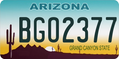AZ license plate BGO2377