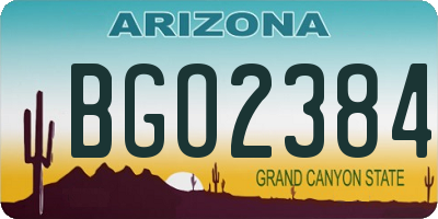 AZ license plate BGO2384