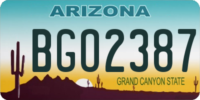 AZ license plate BGO2387