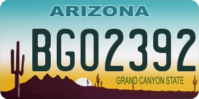 AZ license plate BGO2392