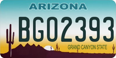 AZ license plate BGO2393