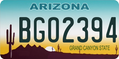 AZ license plate BGO2394