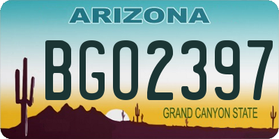 AZ license plate BGO2397