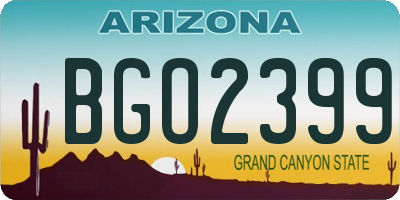 AZ license plate BGO2399