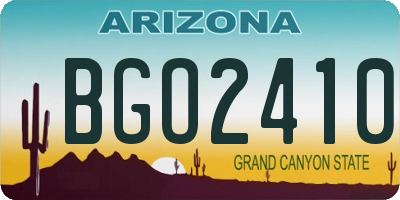 AZ license plate BGO2410
