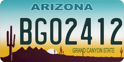 AZ license plate BGO2412