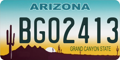 AZ license plate BGO2413