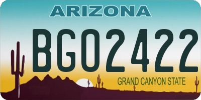 AZ license plate BGO2422
