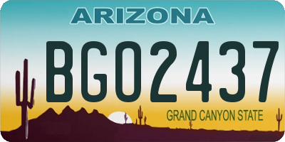 AZ license plate BGO2437
