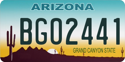 AZ license plate BGO2441
