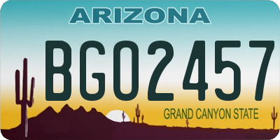 AZ license plate BGO2457