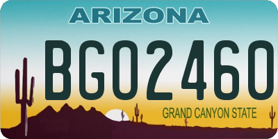 AZ license plate BGO2460