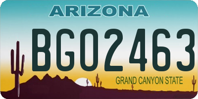 AZ license plate BGO2463