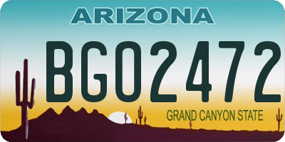 AZ license plate BGO2472