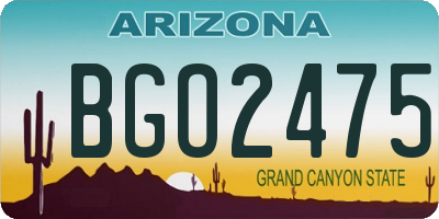 AZ license plate BGO2475