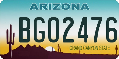 AZ license plate BGO2476