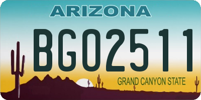 AZ license plate BGO2511