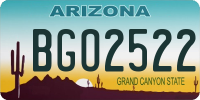 AZ license plate BGO2522