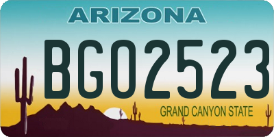 AZ license plate BGO2523